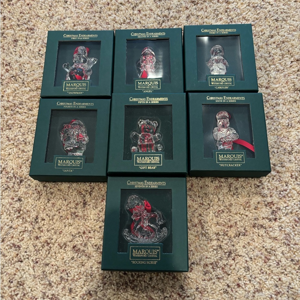 COPY - NIB! Marquis Waterford Crystal Ornament Set 7 included